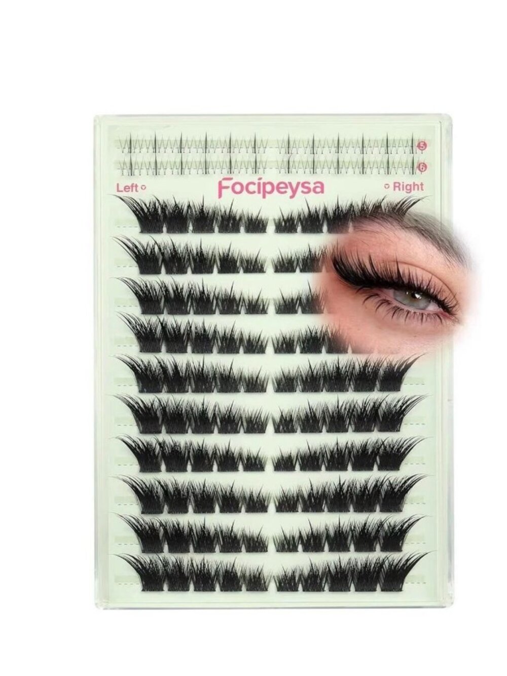DIY Eyelash Extensions Kit - Wispy Spiky Cluster Lashes - Fox Eye Effect - New